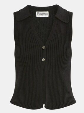 No Boundaries Button-Front Sweater Vest Top, Women's